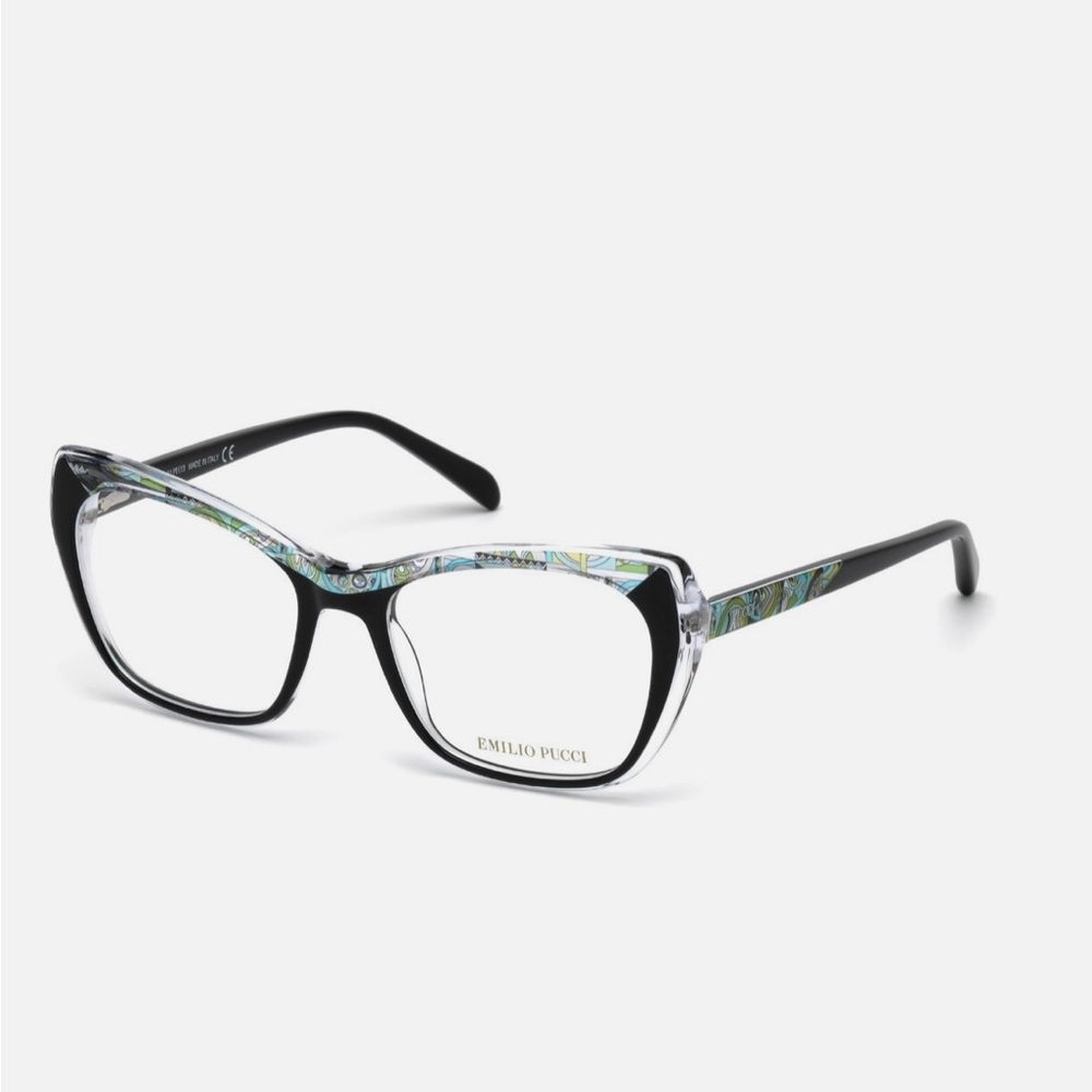 Emilio Pucci Black and Patterned Women's Glasses - Picture 2 of 16